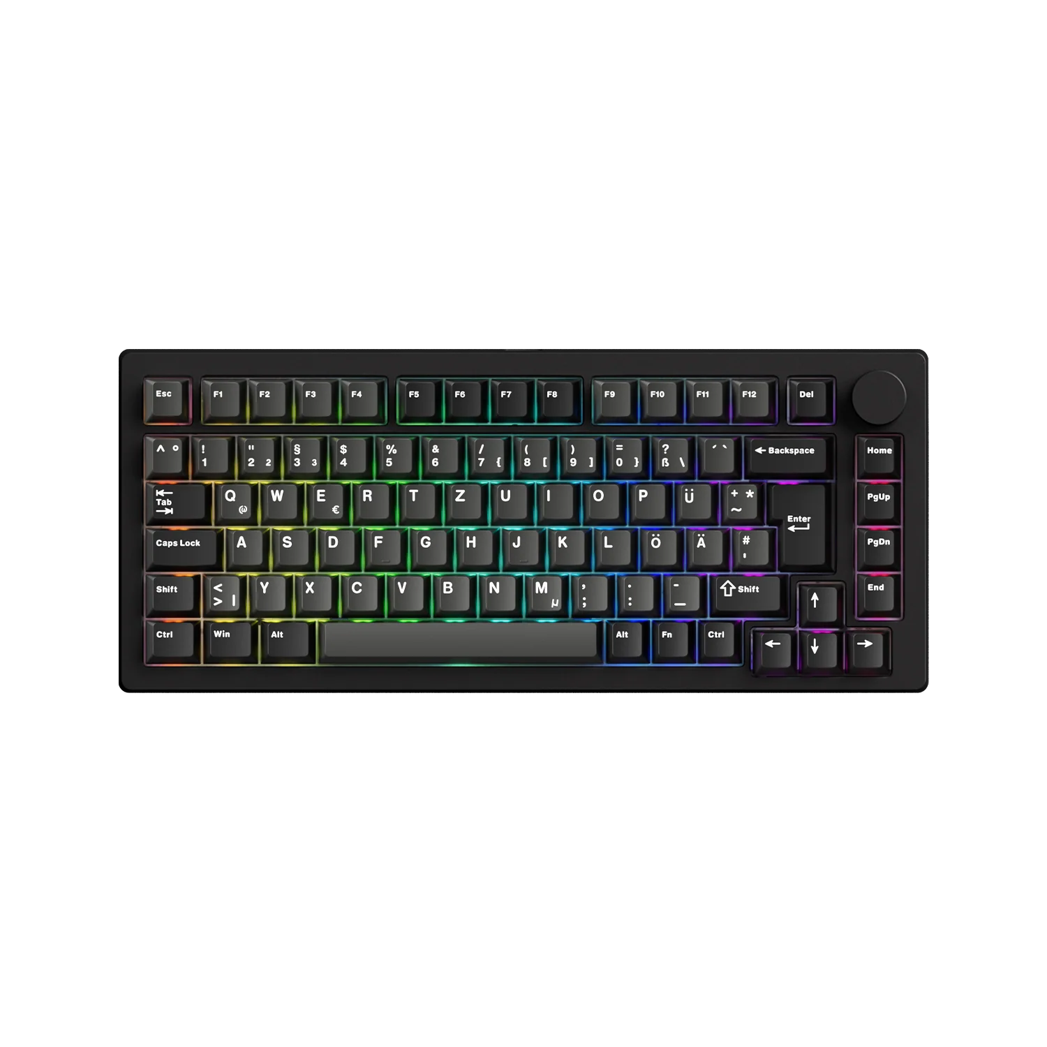 MonsGeek M1 V5 TMR Black & Silver version with German ISO layout and RGB