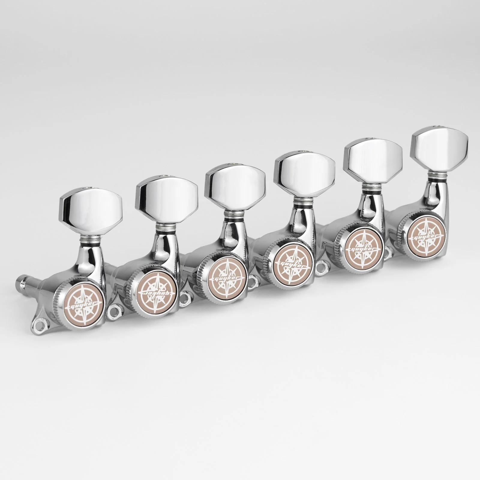 Guyker GK-501D7SP six-in-line chrome locking tuners